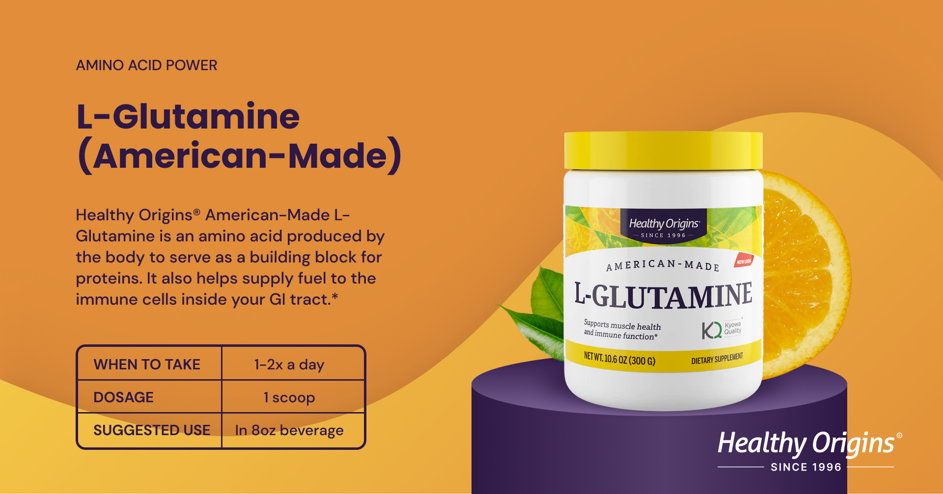 Healthy Origins L-Glutamine (American-Made) Healthy Origins Healthy Origins L-Glutamine (American-Made) Healthy Origins