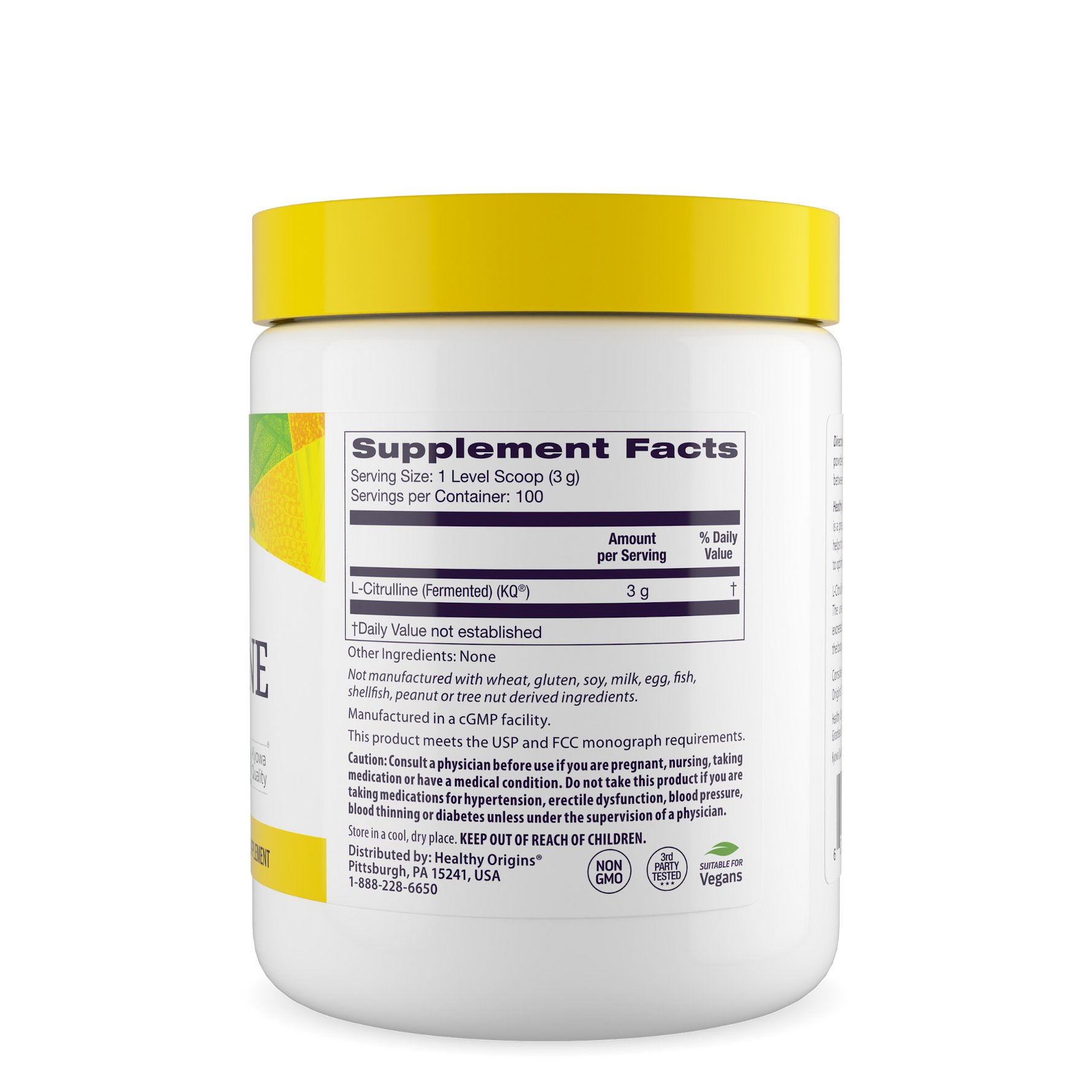 VNDL Pure L-Citrulline Powder - Unflavored Nitric Oxide Booster For Pre Workout, 300g, 200 Servings