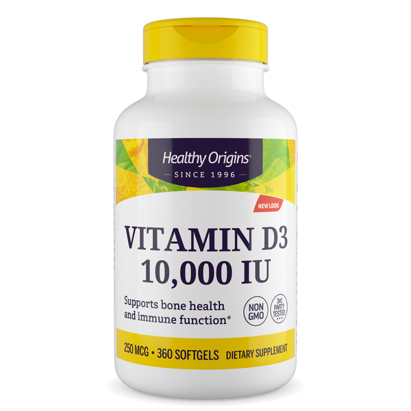 Healthy Origins® Vitamin D3 Gels 10,000 IU (Lanolin) – Healthy Origins