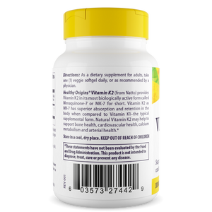Healthy Origins® Vitamin K2 as MK-7 100mcg - Veggie Gels – Healthy ...